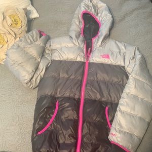 The North Face Girls XL reversible down jacket
